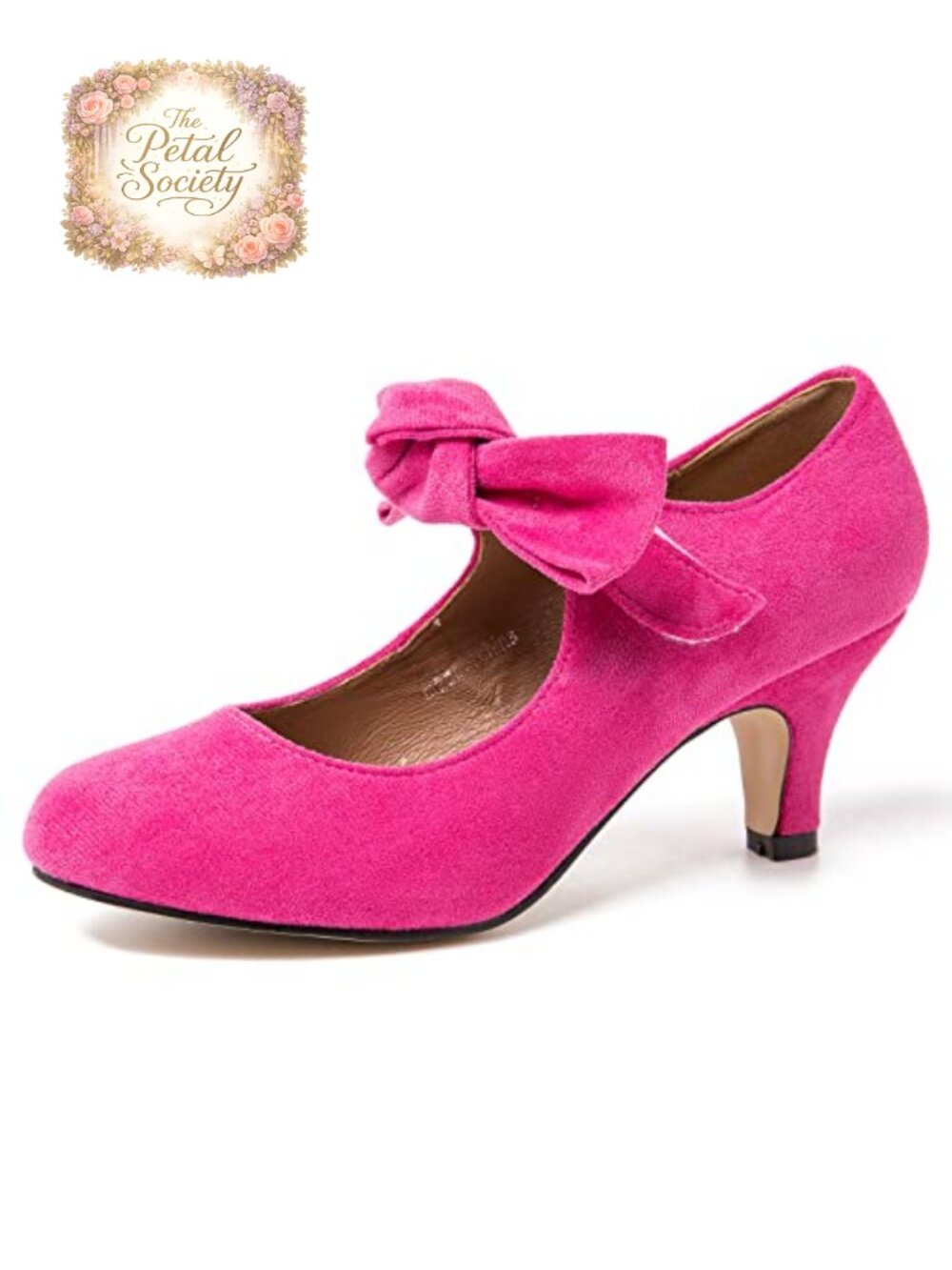 LIURUIJIA Women's Bow Mary Jane Kitten Heel Pumps Dress Shoes